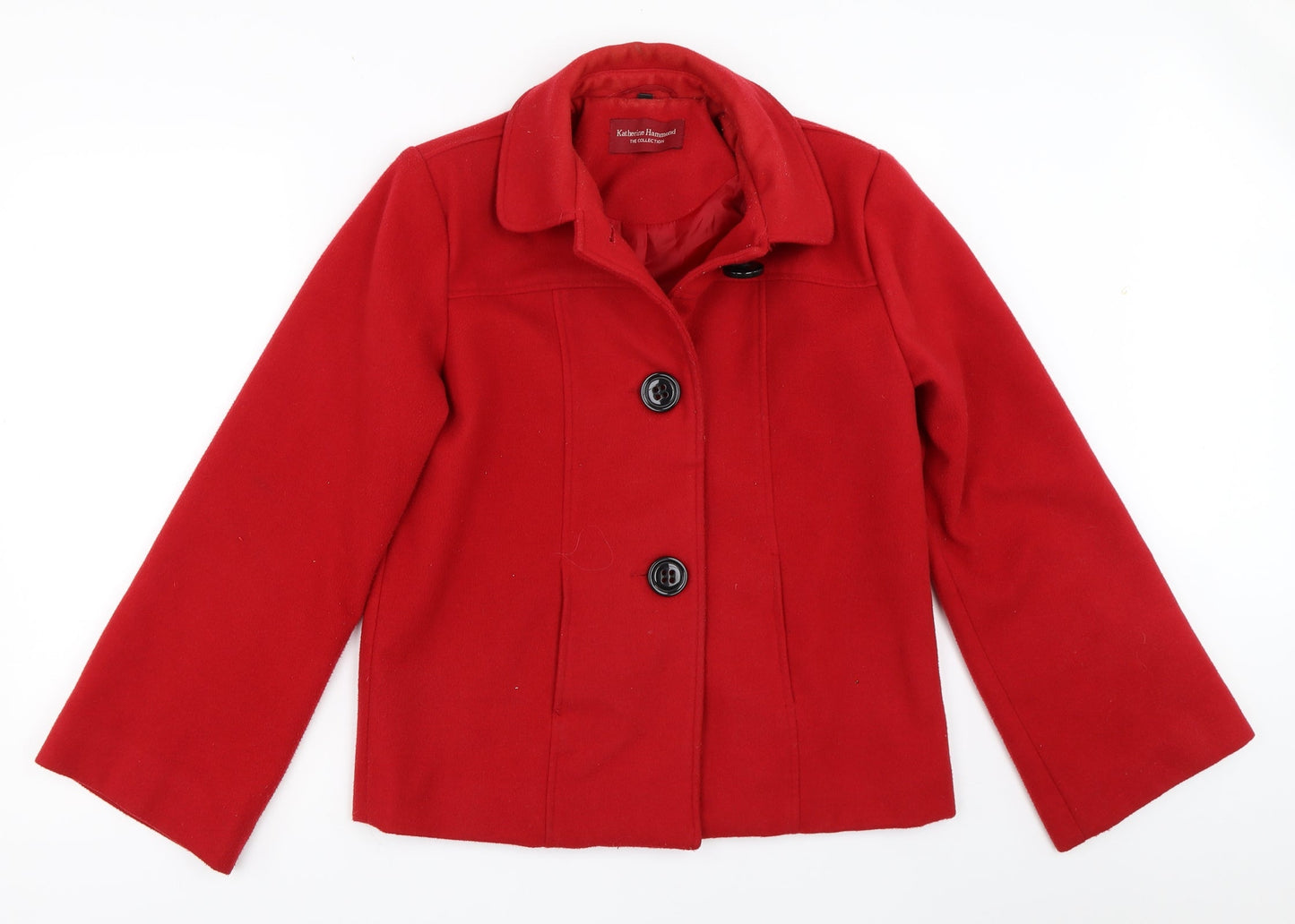 Katherine Hammond Womens Red   Overcoat Coat Size 12