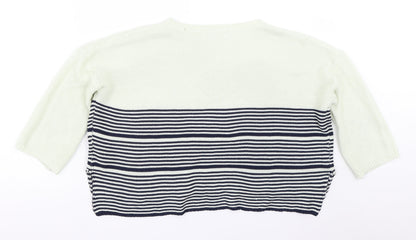 Pull&Bear Womens Blue Striped  Pullover Jumper Size S