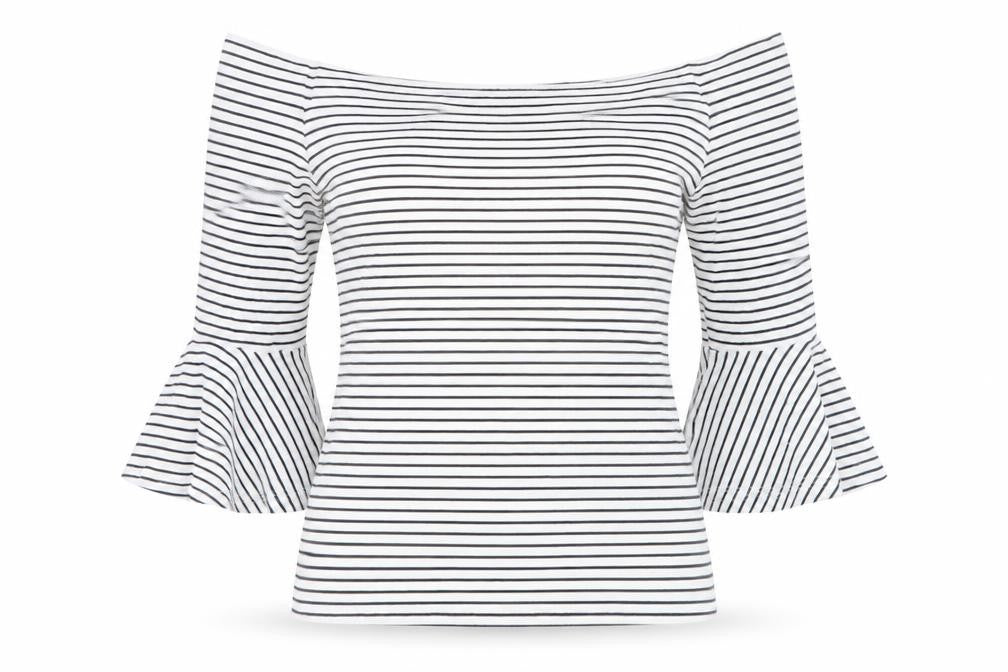 Topshop Womens Multicoloured Striped  Basic Blouse Size 10