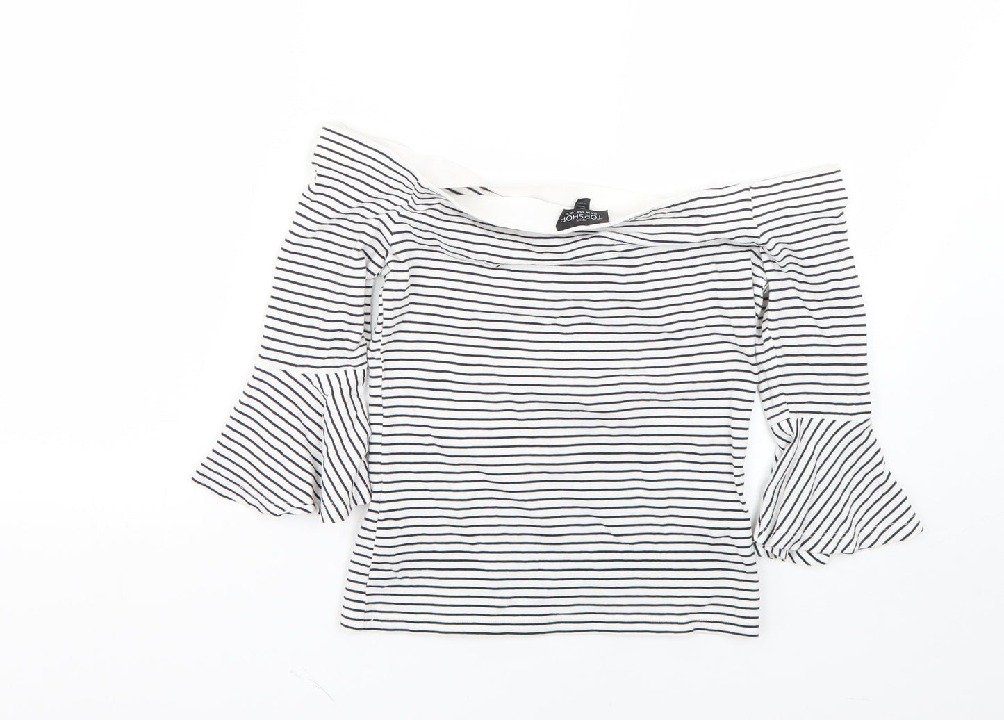 Topshop Womens Multicoloured Striped  Basic Blouse Size 10