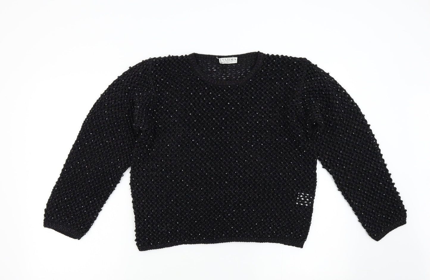 L' Ultima Womens Black  Knit Pullover Jumper Size M