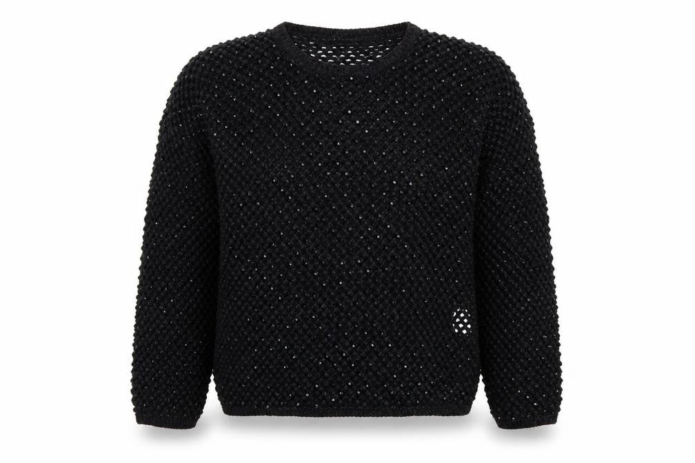 L' Ultima Womens Black  Knit Pullover Jumper Size M