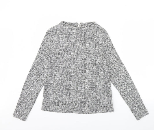M&s Womens Black Herringbone  Pullover Jumper Size 10