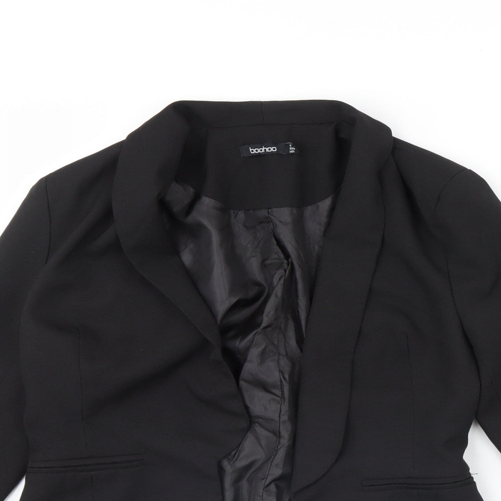 Boohoo Womens Black   Jacket Blazer Size 8  - Shoulder Pads