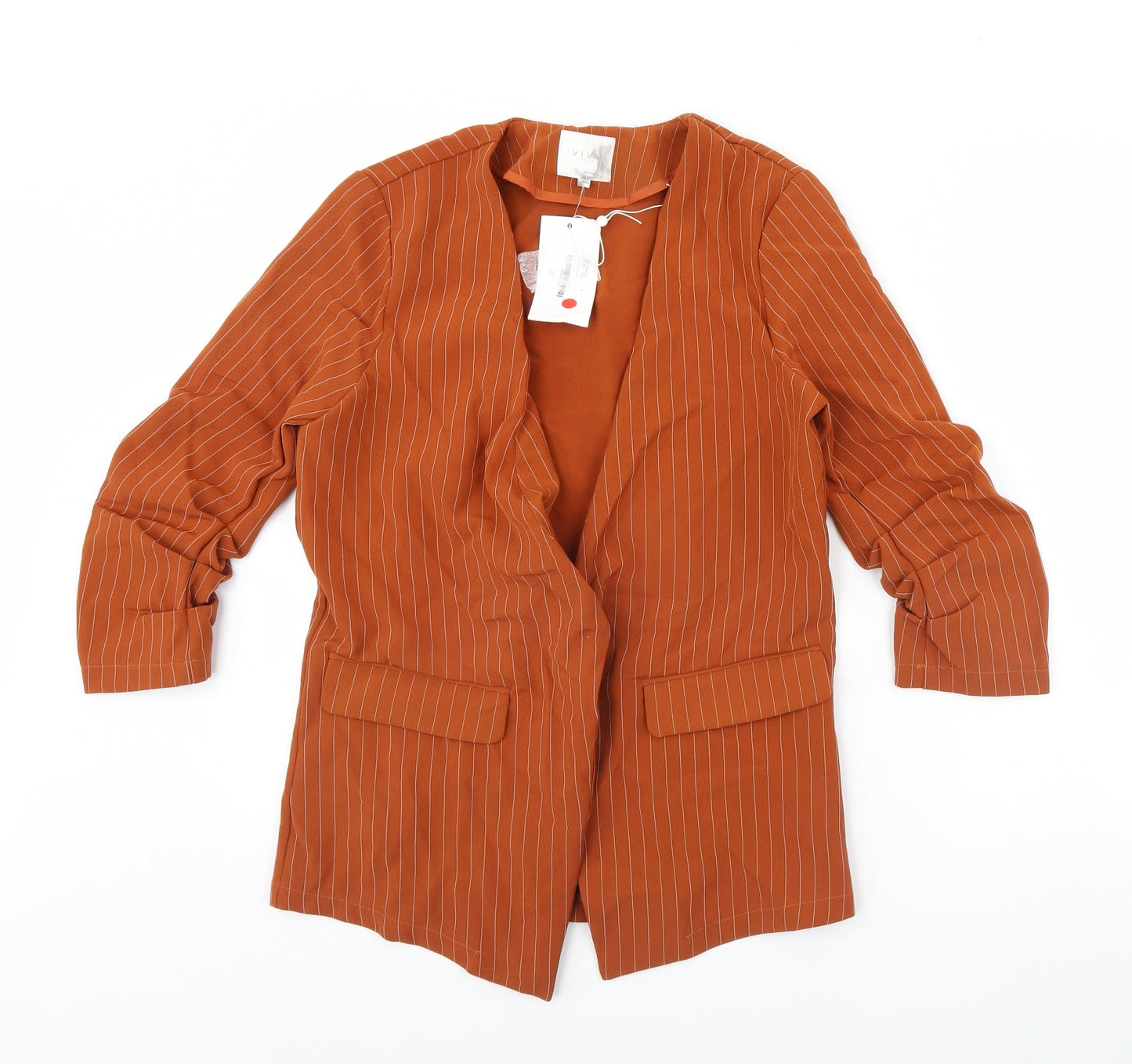Villa Womens Brown Striped  Jacket  Size S