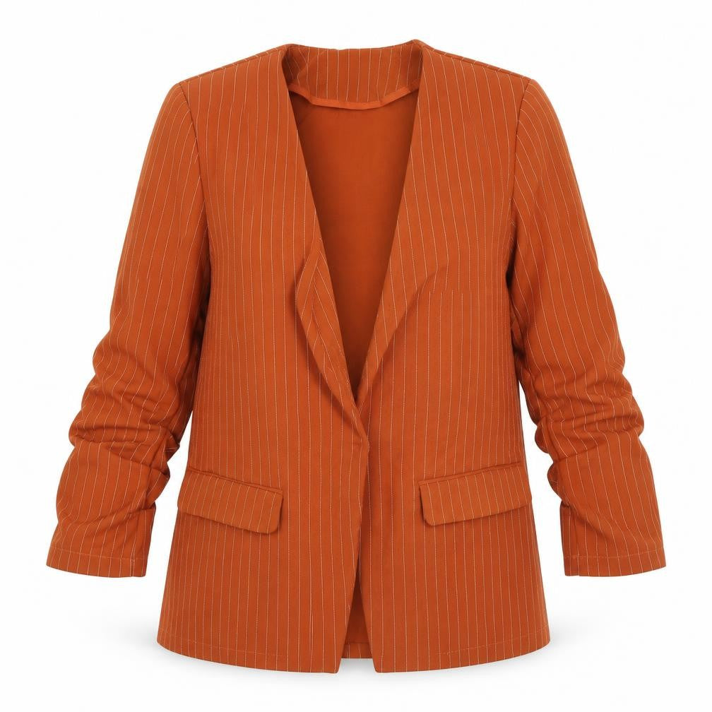 Villa Womens Brown Striped  Jacket  Size S
