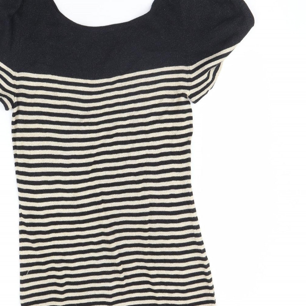 NEXT Womens Beige Striped  Basic Blouse Size 12