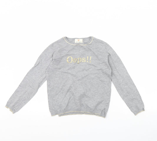 Zara Girls Grey   Pullover Jumper Size 8 Years