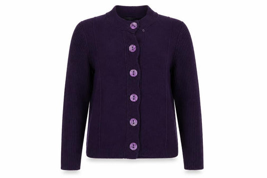 Bonmarché Womens Purple Cardigan Jumper Size L