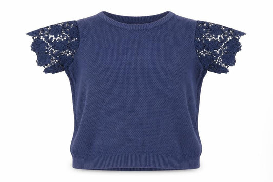 Tu Womens Blue   Pullover Jumper Size 12  - Lace sleeves