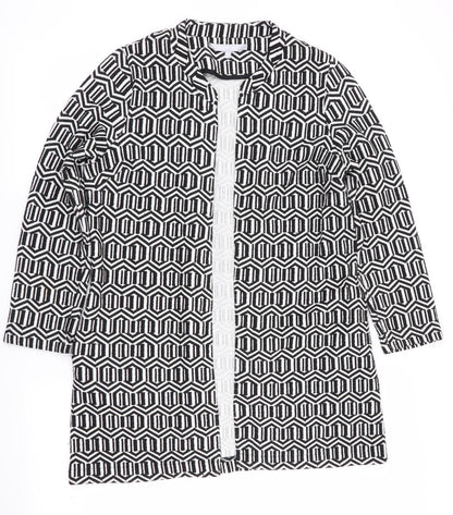 Red Herring Womens Grey Geometric  Jacket  Size 14  - Longline Jacket