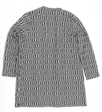 Red Herring Womens Grey Geometric  Jacket  Size 14  - Longline Jacket