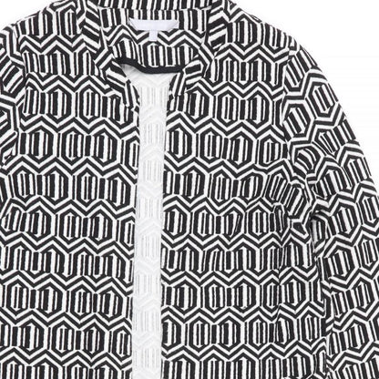 Red Herring Womens Grey Geometric  Jacket  Size 14  - Longline Jacket
