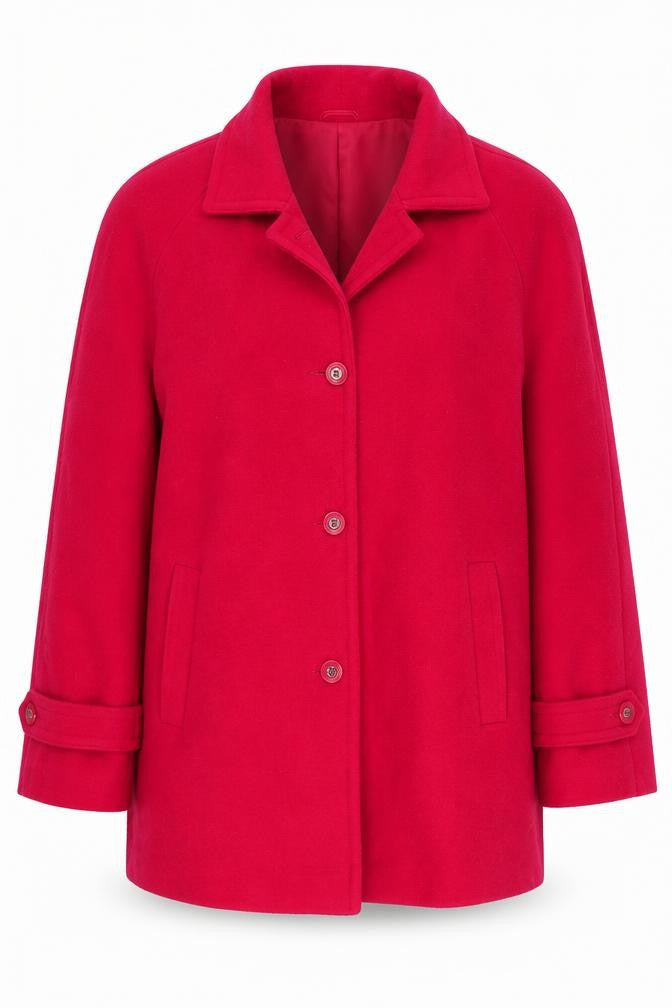 Merchant Classic Womens Red   Overcoat Coat Size 14