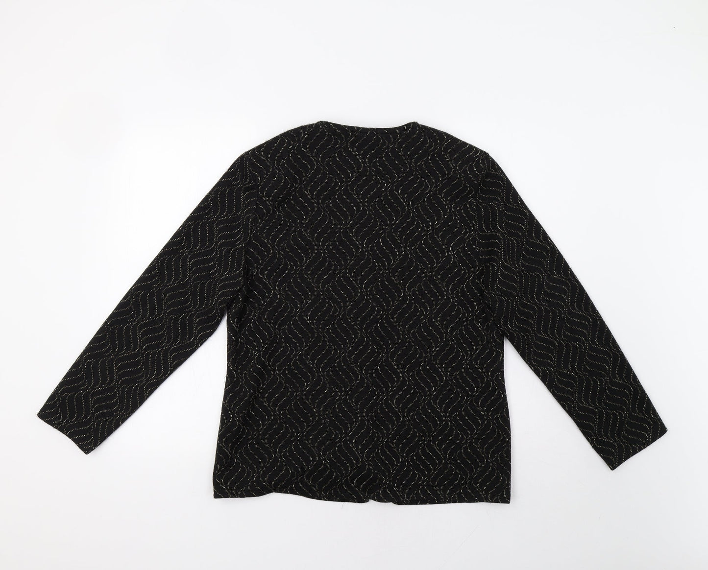Bonmarché Womens Black Geometric  Jacket Blazer Size 16