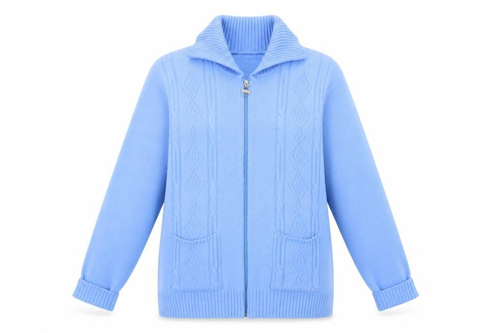 Monique Womens Blue   Full Zip Jumper Size L