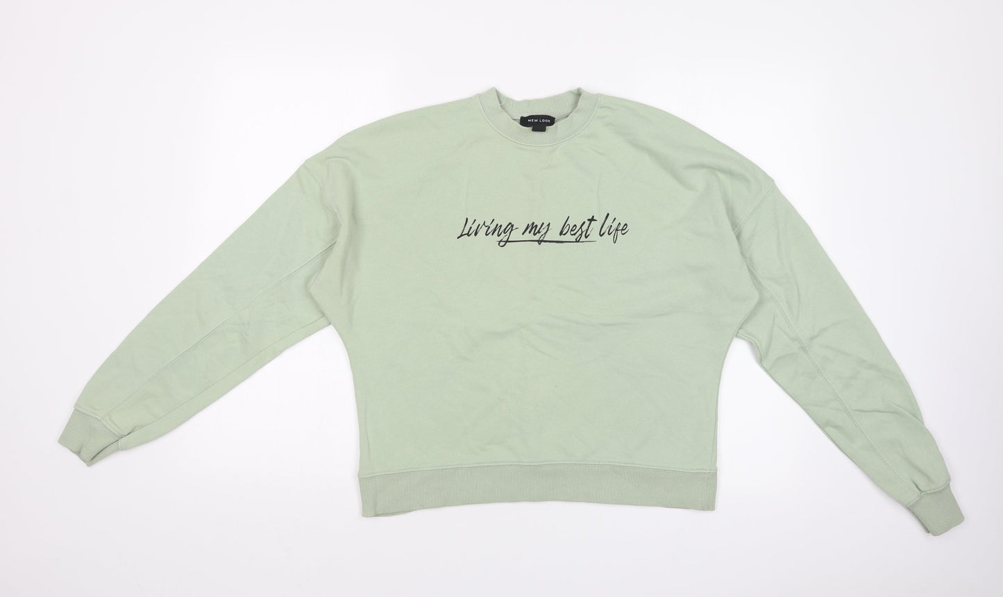 New Look Womens Green   Pullover Sweatshirt Size M