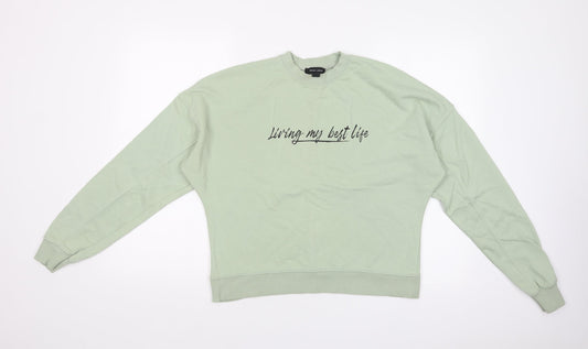 New Look Womens Green   Pullover Sweatshirt Size M