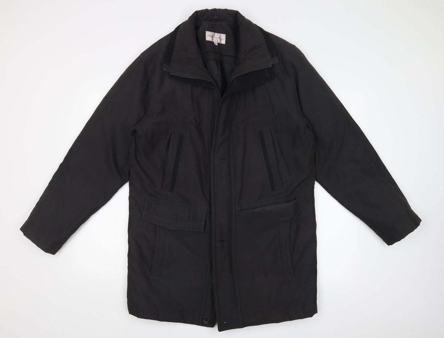EWM Mens Black   Overcoat Coat Size S