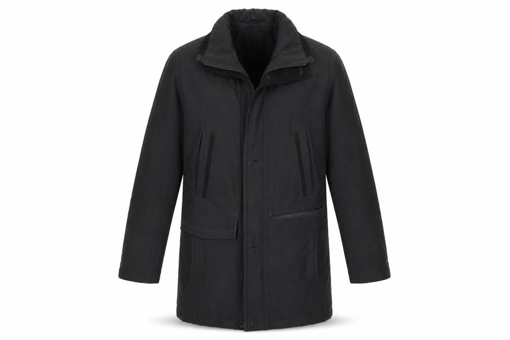EWM Mens Black   Overcoat Coat Size S