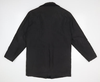 EWM Mens Black   Overcoat Coat Size S
