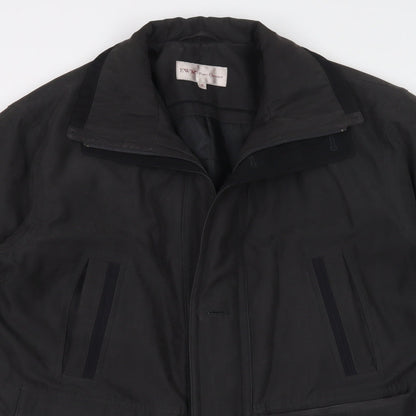 EWM Mens Black   Overcoat Coat Size S