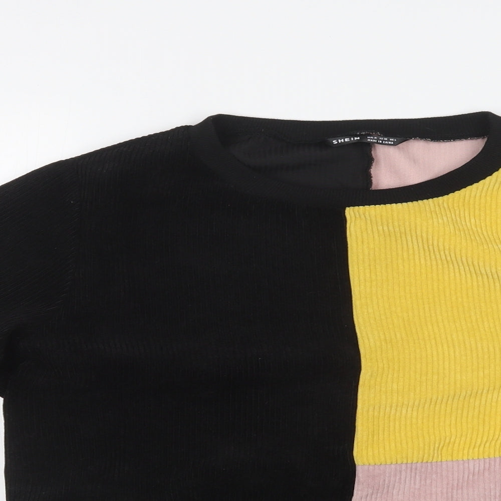 SheIn Womens Multicoloured Colourblock  Pullover Sweatshirt Size M