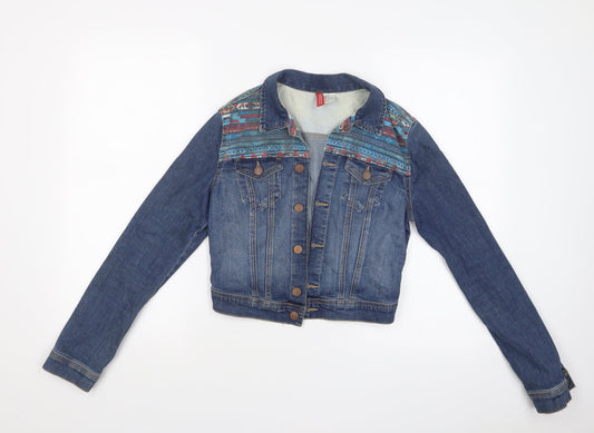 H&M Womens Black Fair Isle  Jacket  Size 8