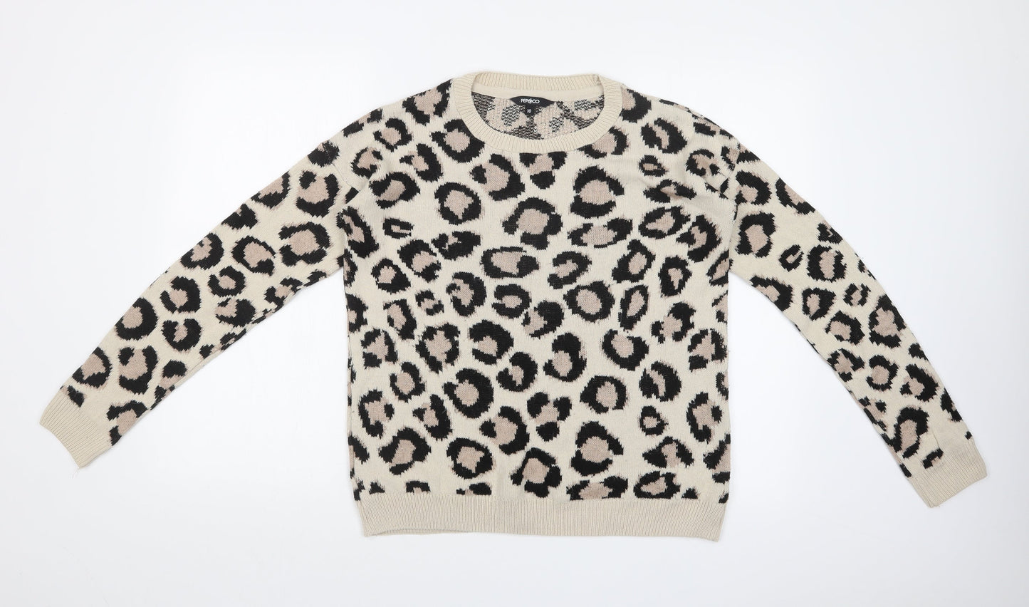 PEP&CO Womens Multicoloured Animal Print  Basic T-Shirt Size 10