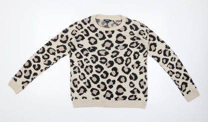 Preloved PEP&CO Womens Multicoloured Animal Print  Basic T-Shirt Size 10 - Front
