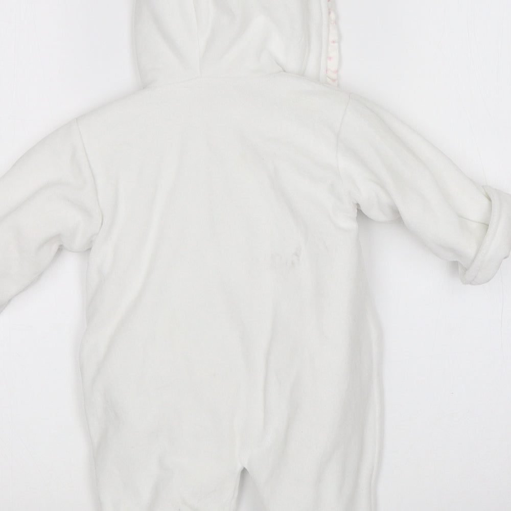 Little Nosh Girls White   Babygrow One-Piece Size 3-6 Months