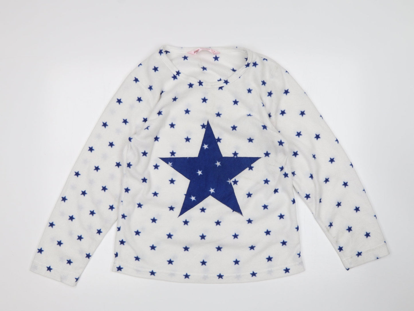 Selena Secrets Womens White Polka Dot  Top Pyjama Top Size 10