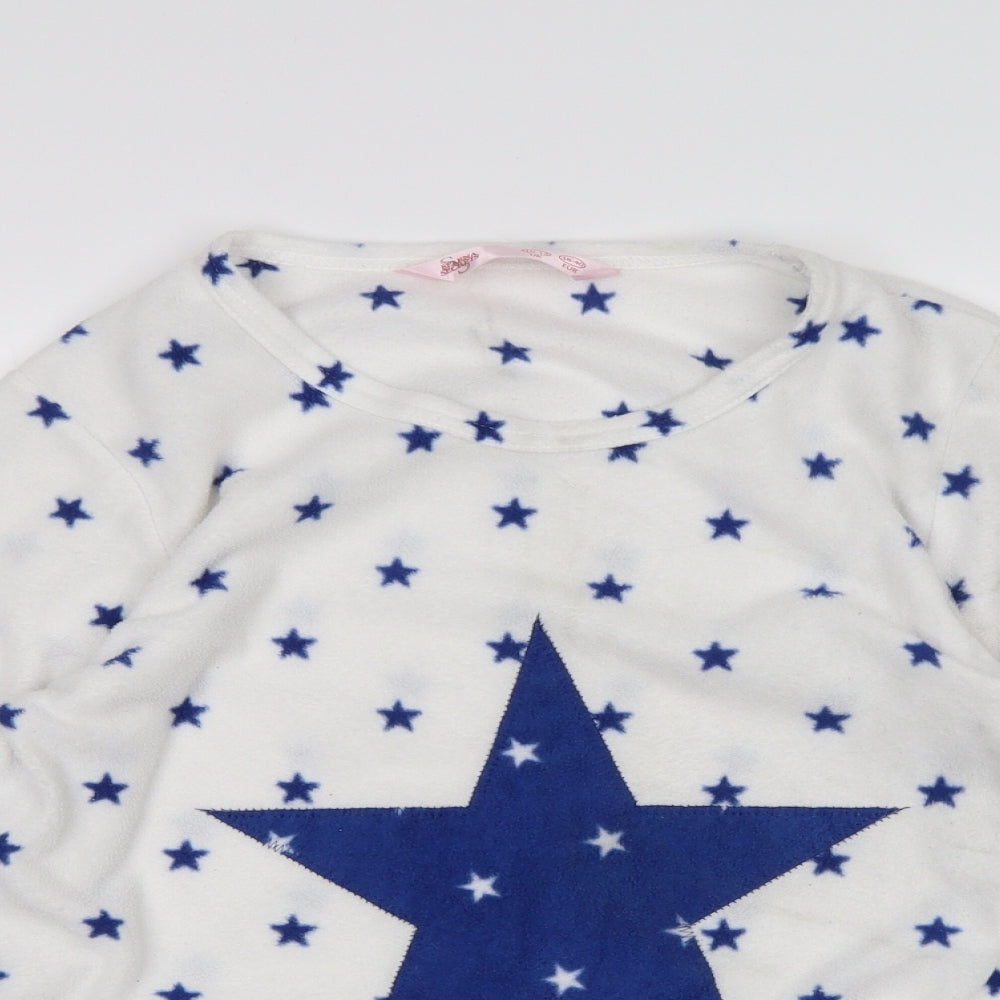 Selena Secrets Womens White Polka Dot  Top Pyjama Top Size 10