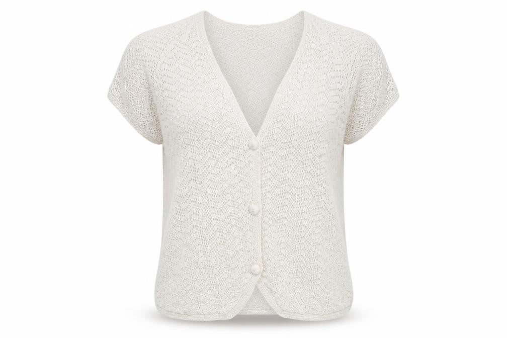 Richards Womens White Argyle/Diamond  Cardigan Jumper Size S