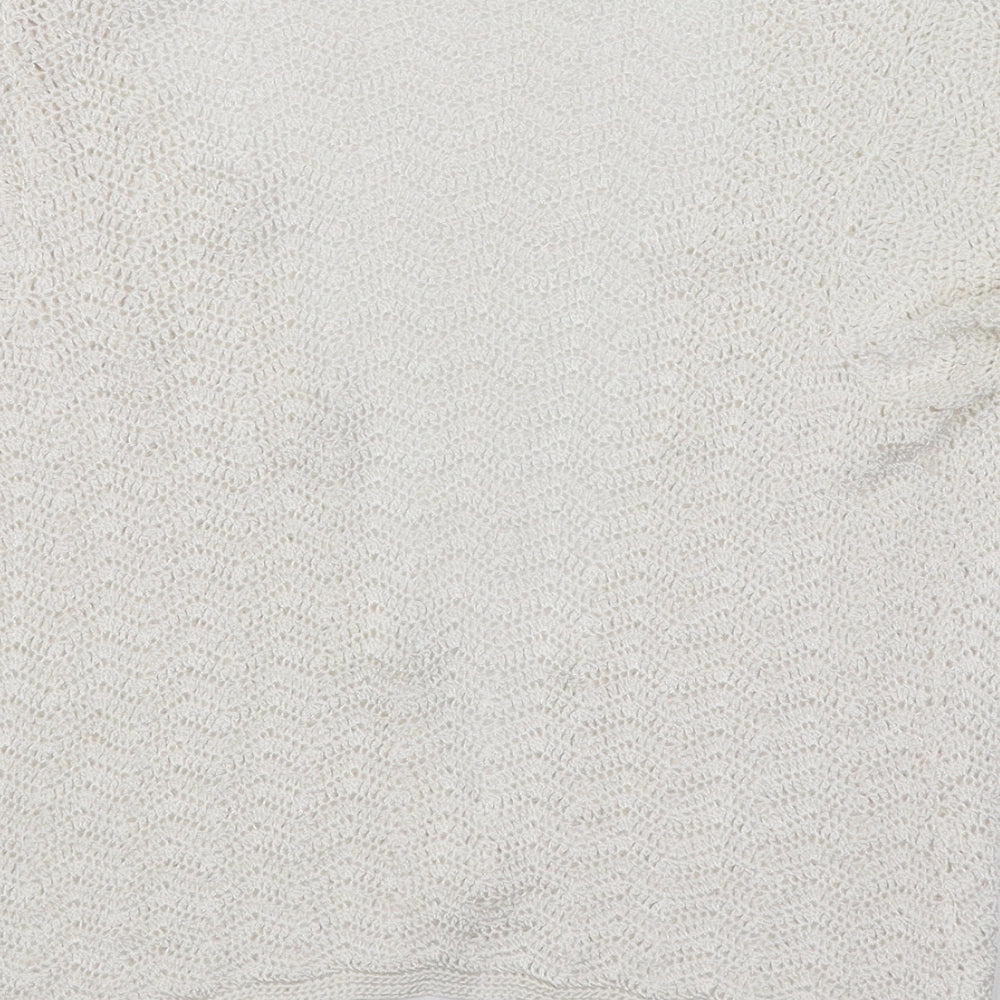 Richards Womens White Argyle/Diamond  Cardigan Jumper Size S