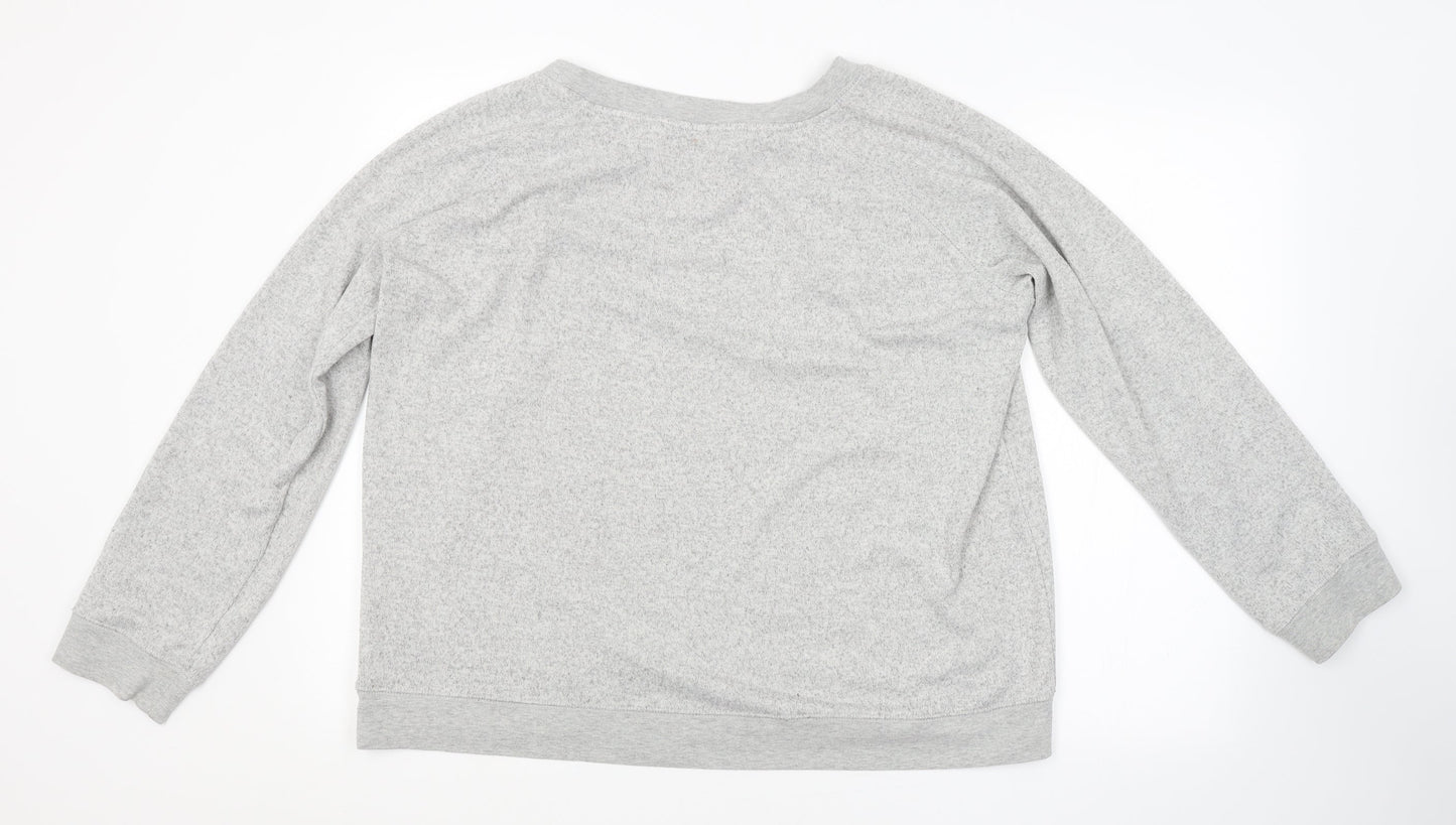 Feel Fabulous Womens Grey   Pullover Sweatshirt Size 18