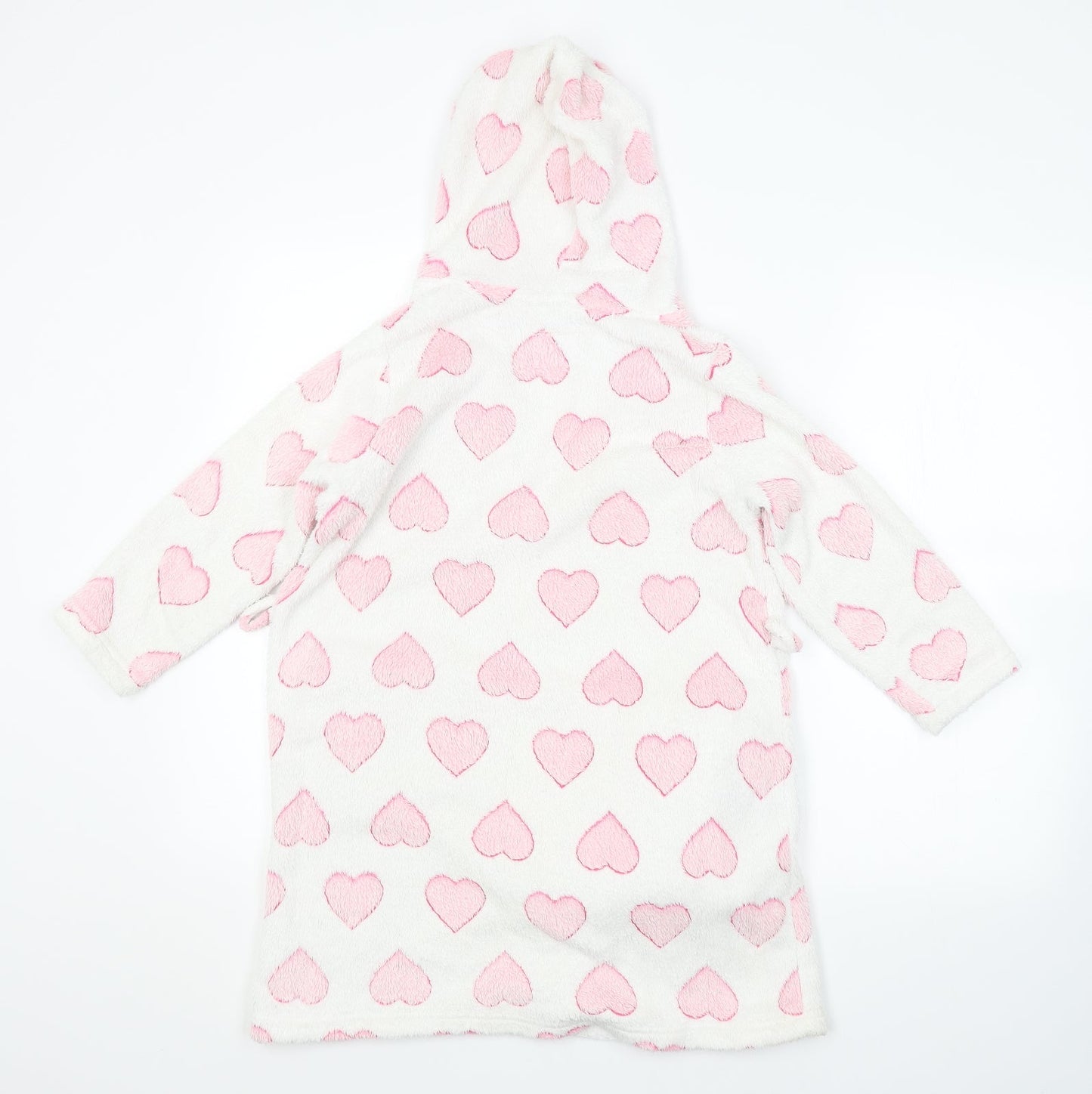 Young Dimension Girls White Geometric   Robe Size 7-8 Years