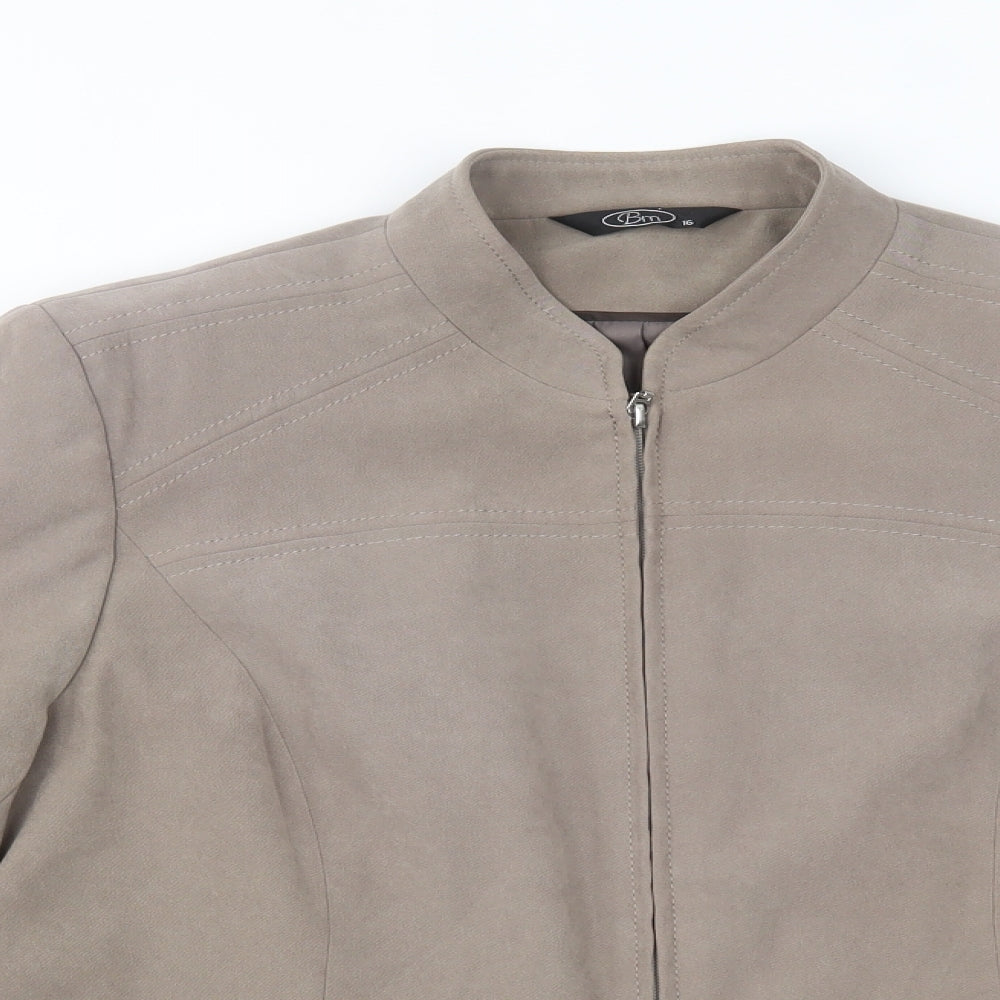 BM Womens Beige   Jacket Blazer Size 16