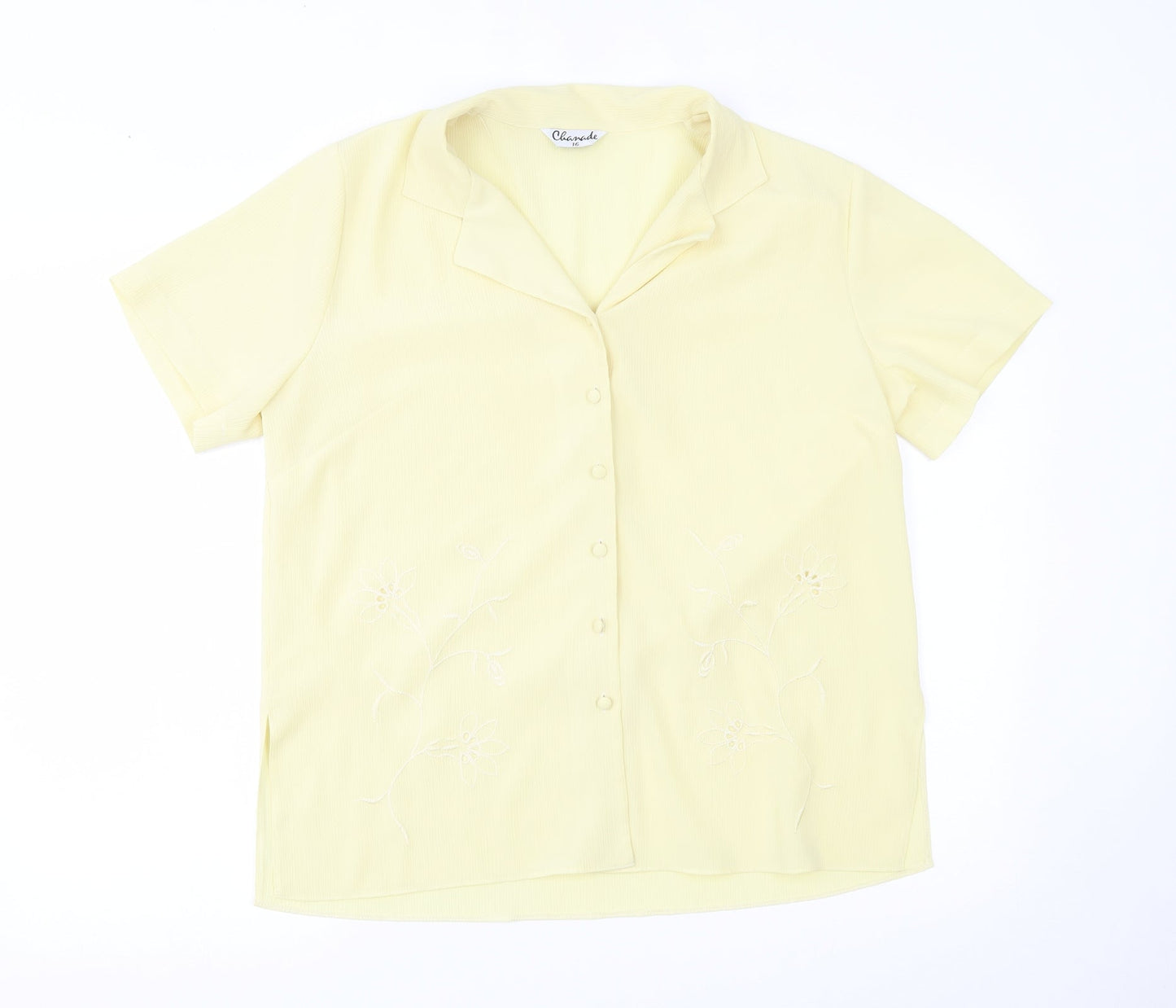 Chanade Womens Yellow   Basic Button-Up Size 16
