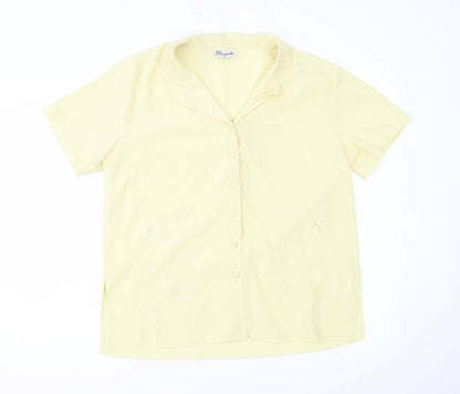 Chanade Womens Yellow   Basic Button-Up Size 16