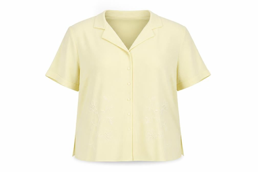 Chanade Womens Yellow   Basic Button-Up Size 16