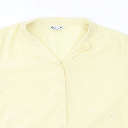 Chanade Womens Yellow   Basic Button-Up Size 16
