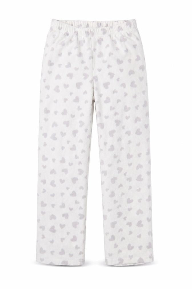 George Girls White    Lounge Pants Size 7-8 Years  - heart pattern