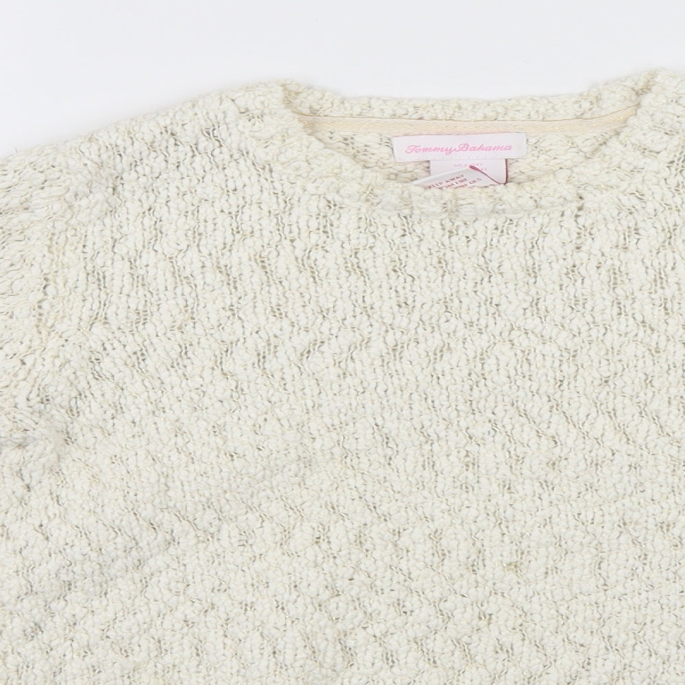 Tommy Bahama Girls White   Pullover Jumper Size 13-14 Years