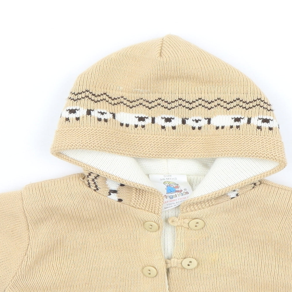 Angel Kids Baby Brown   Cardigan Jumper Size 3-6 Months