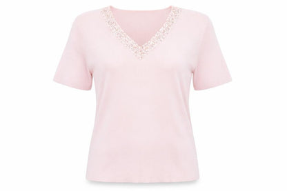 Debbie Morgan Womens Pink   Basic T-Shirt Size M