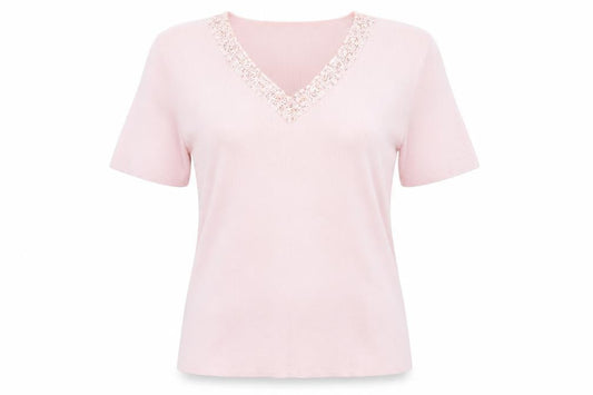 Debbie Morgan Womens Pink   Basic T-Shirt Size M
