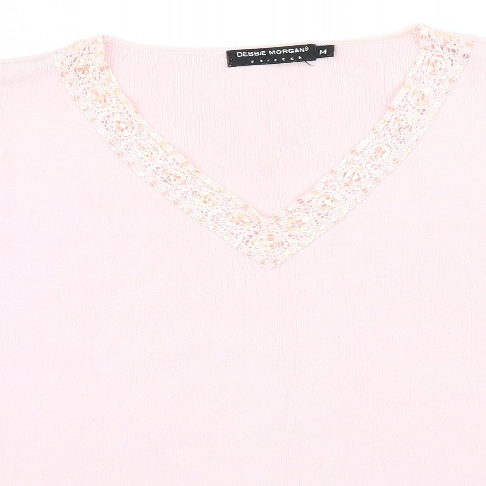 Debbie Morgan Womens Pink   Basic T-Shirt Size M