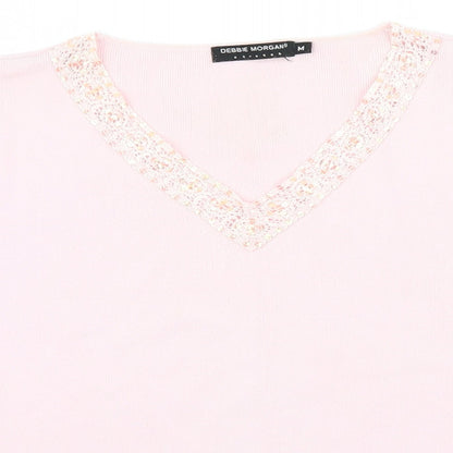 Debbie Morgan Womens Pink   Basic T-Shirt Size M