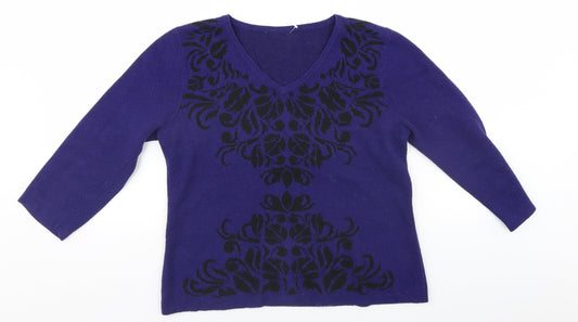 Preworn Womens Beige Floral  Pullover Jumper